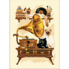 859 Кошка с граммофоном
